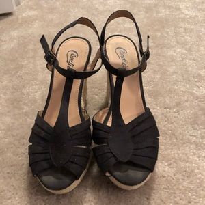 Black Heeled Wedges